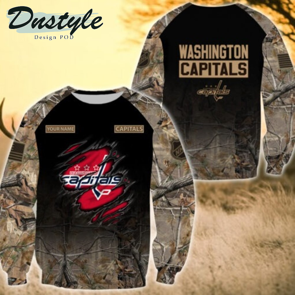 Washington Capitals Hunting Camo Personalized 3D Hoodie