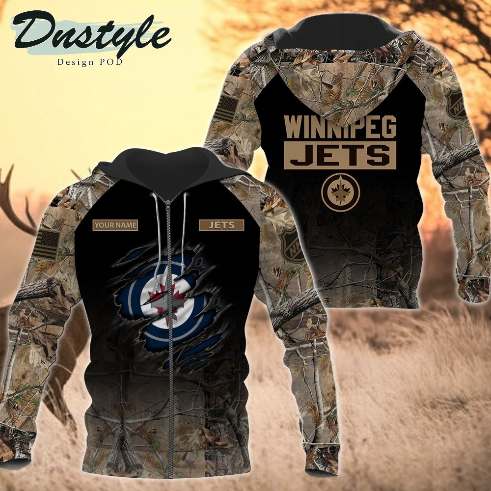 Winnipeg Jets Hunting Camo Personalized 3D Hoodie