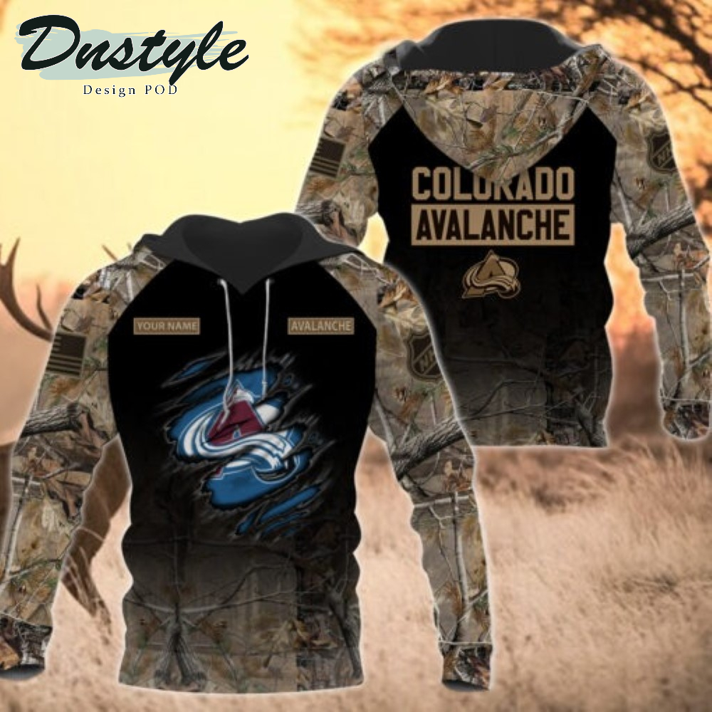 Colorado Avalanche Hunting Camo Personalized 3D Hoodie