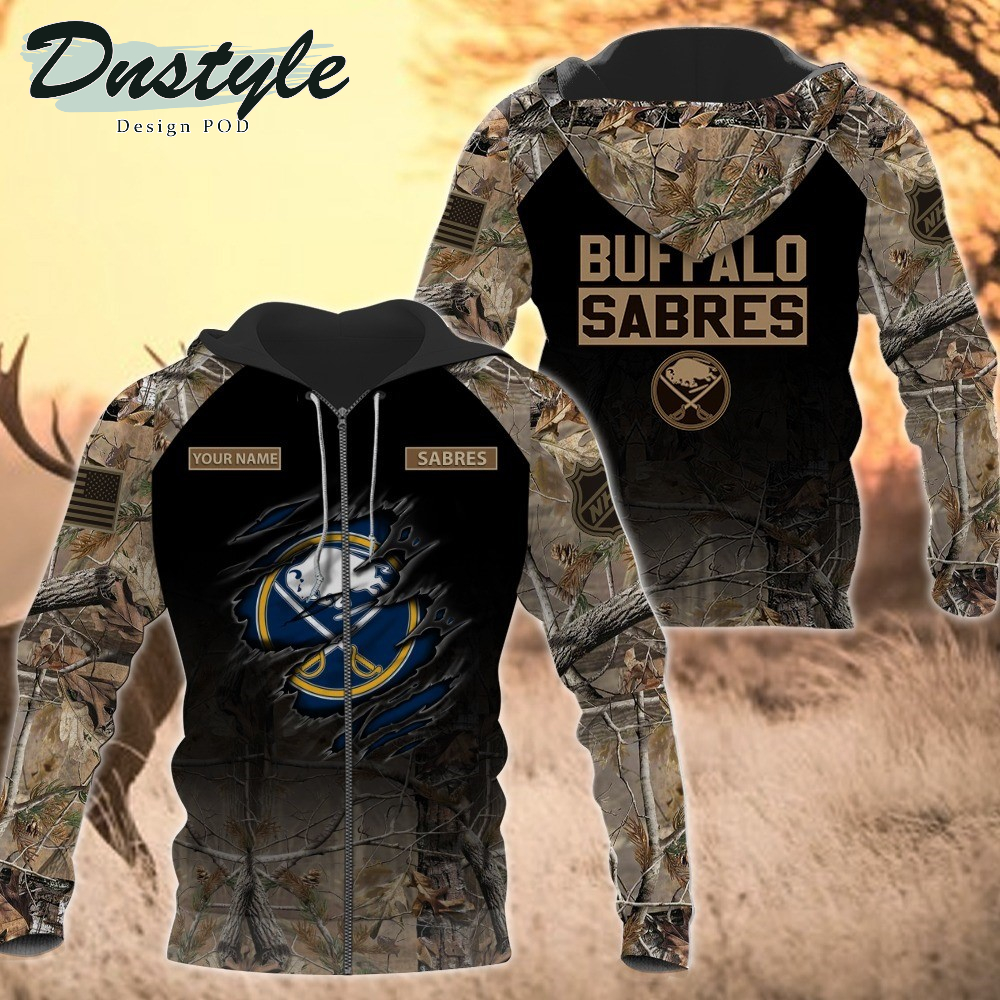Buffalo Sabres Hunting Camo Personalized 3D Hoodie