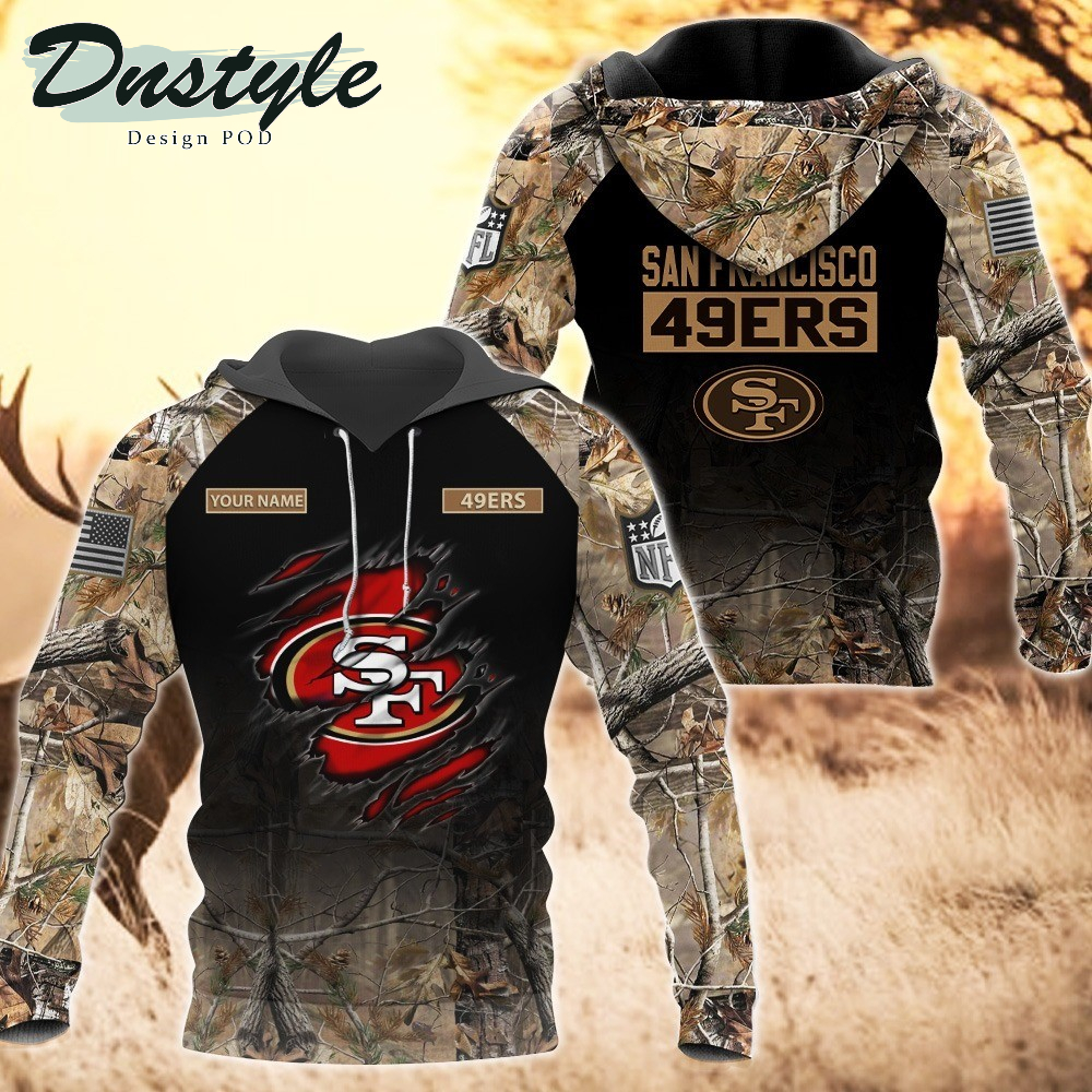 San Francisco 49ers Hunting Camo Personalized 3D Hoodie