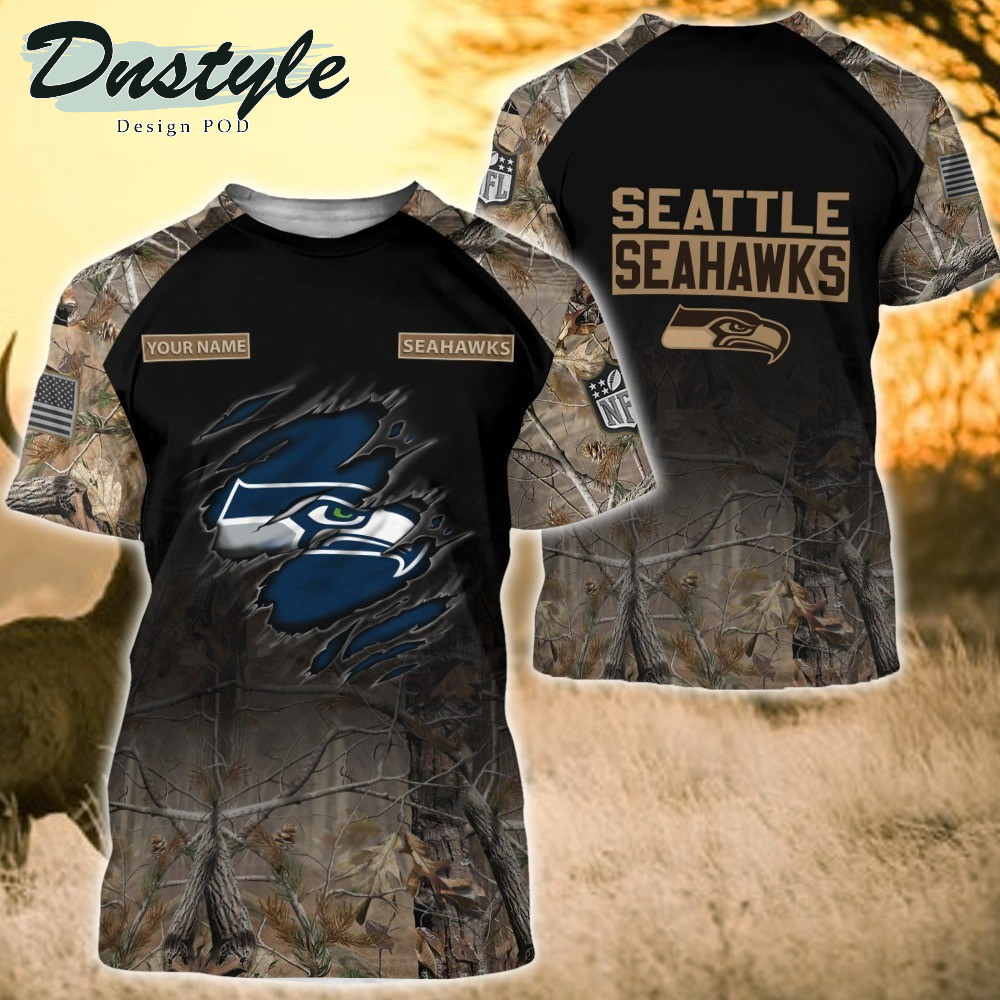 Seattle Seahawks Hunting Camo Personalized 3D Hoodie