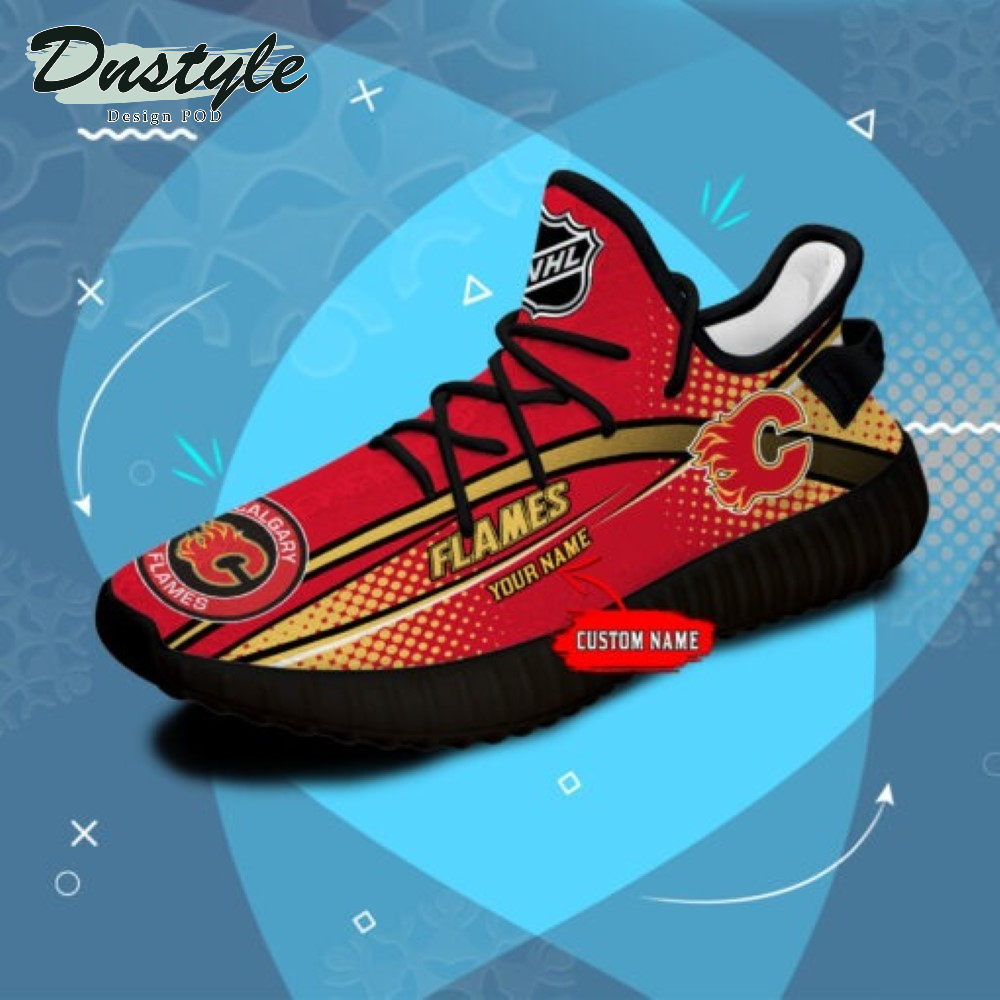 Calgary Flames Personalized Yeezy Boots Sneakers