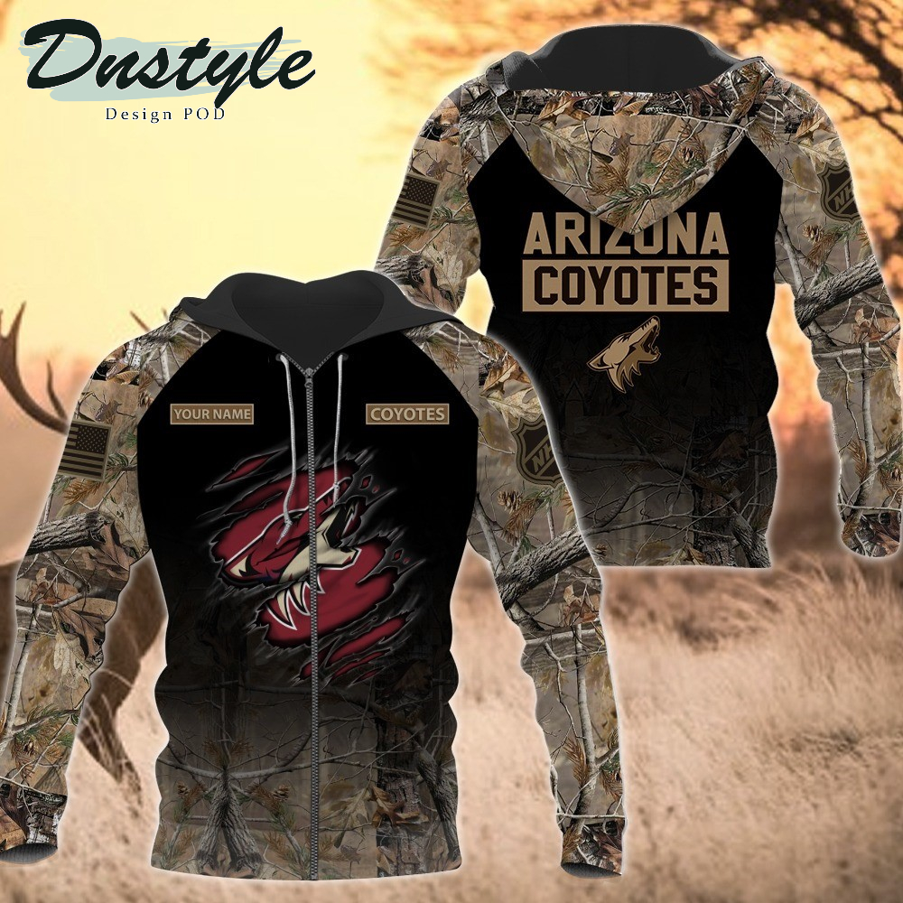 Arizona Coyotes Hunting Camo Personalized 3D Hoodie