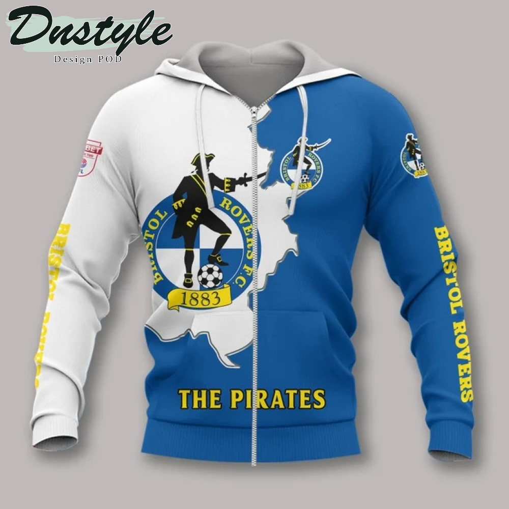 Bristol Rovers The Pirates 3d All Over Printed Hoodie