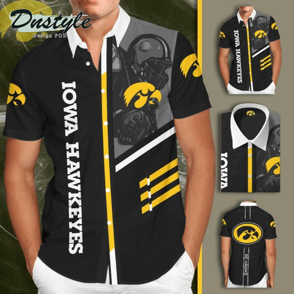 Iowa Hawkeyes Football Team Black Hawaiian Shirt