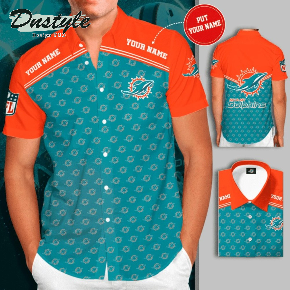 Personalized Miami Dolphins Football Team Blue Hawaiian Shirt
