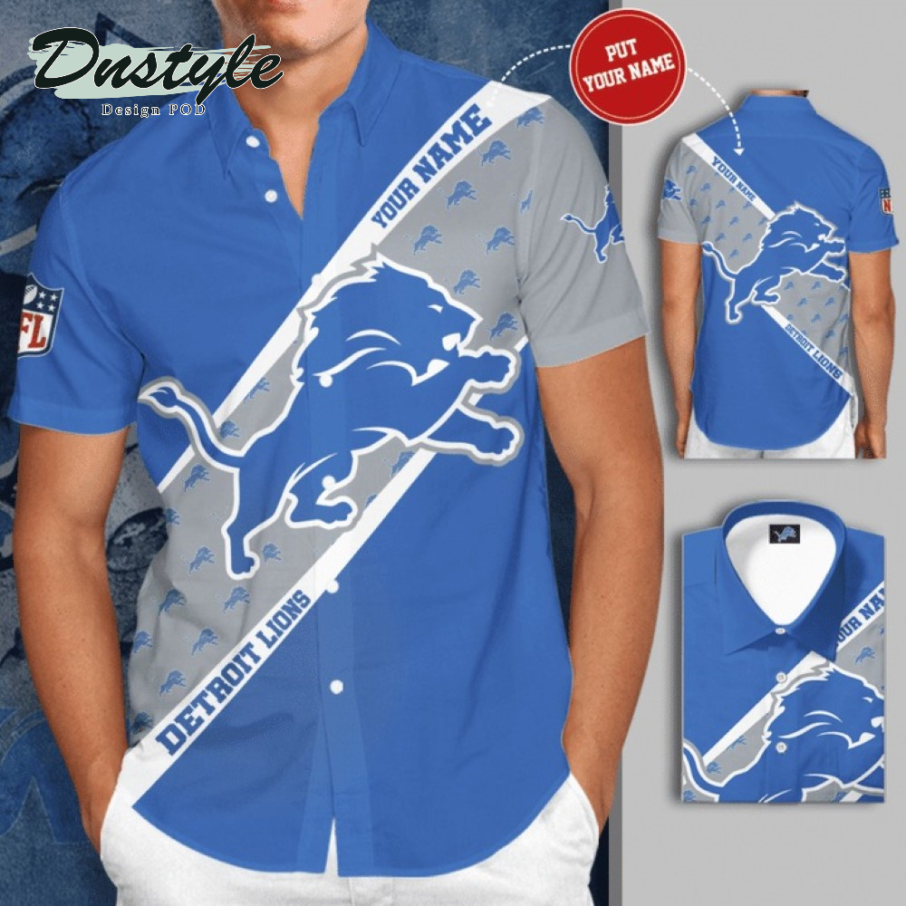 Personalized Detroit Lions Football Blue Hawaiian Shirt