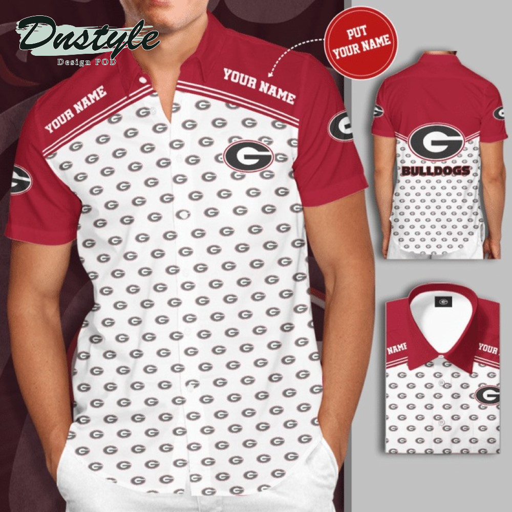 Personalized Georgia Bulldogs Football Team White Hawaiian Shirt