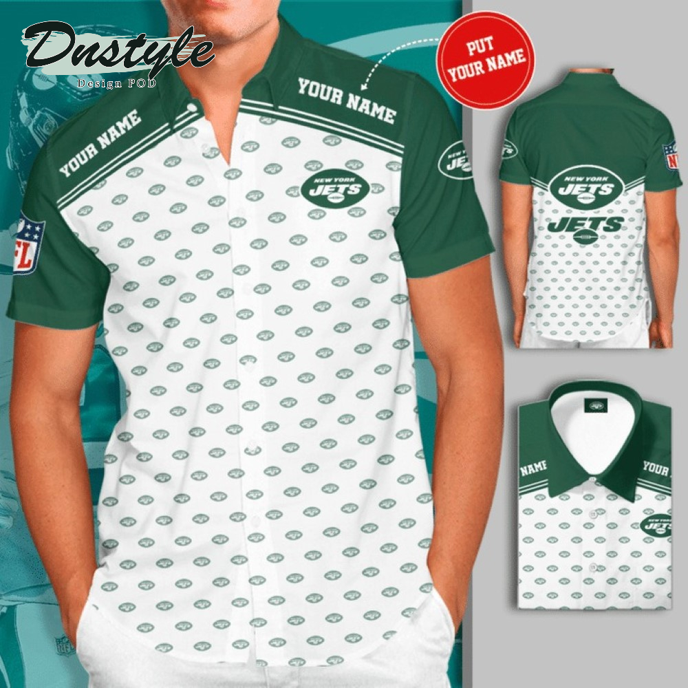 Personalized New York Jets Football White Hawaiian Shirt