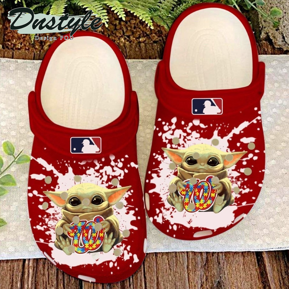 Baby Yoda Autism Washington Nationals MLB Crocs Crocband Clogs