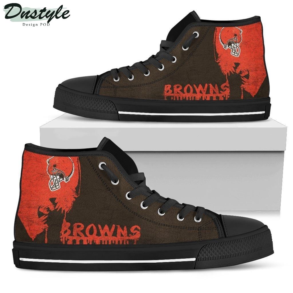 Alien Movie Cleveland Browns NFL Canvas High Top Shoes