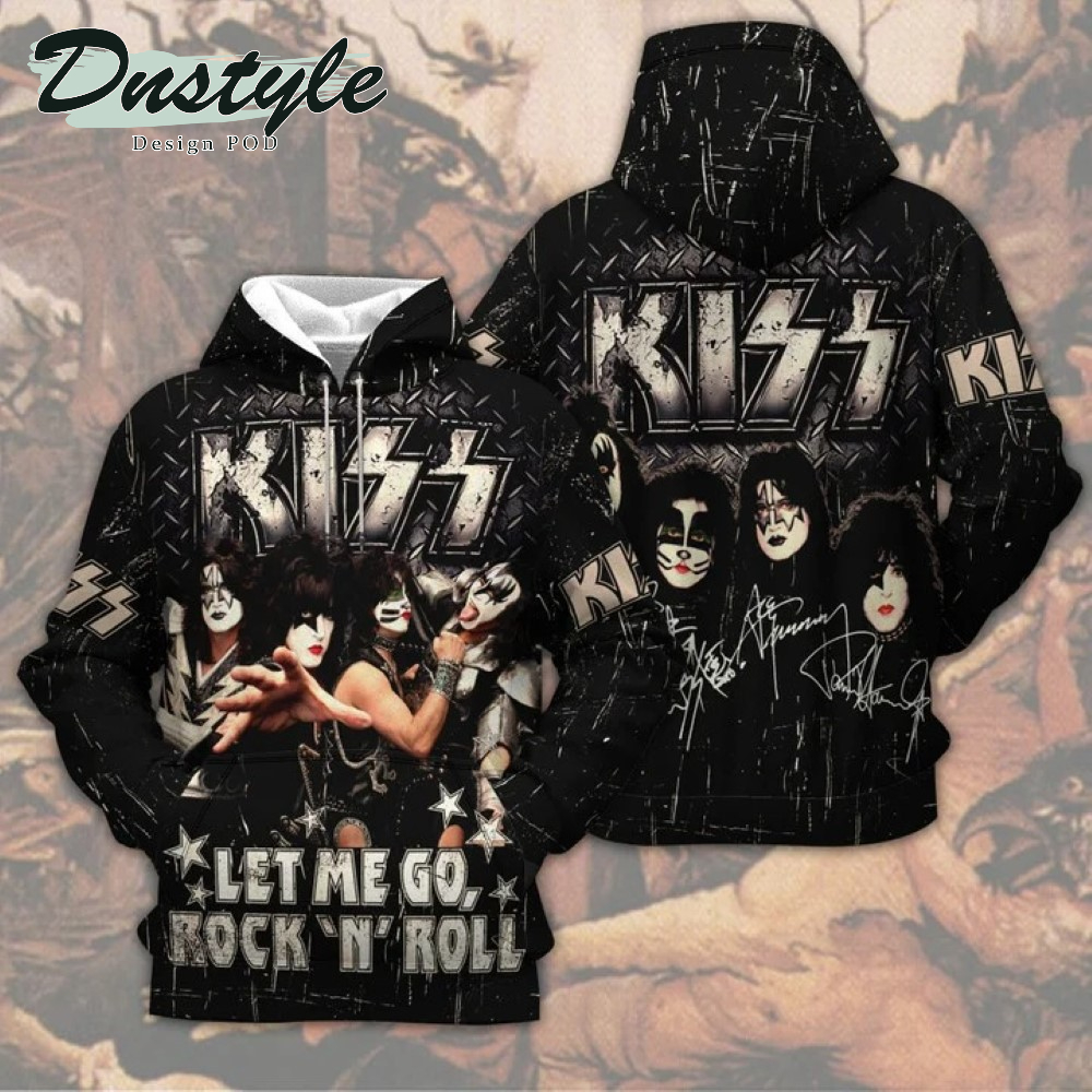 Kiss let me go rock n roll 3d all over printed hoodie