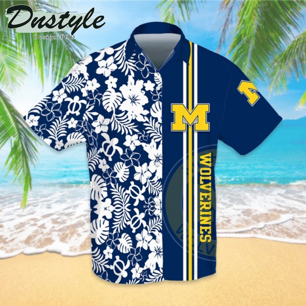 Michigan Wolverines Hawaiian Shirt And Short