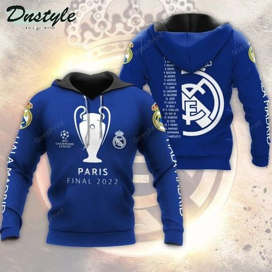 Ucl Final Paris Real Madrid 2022 3d all over printed hoodie