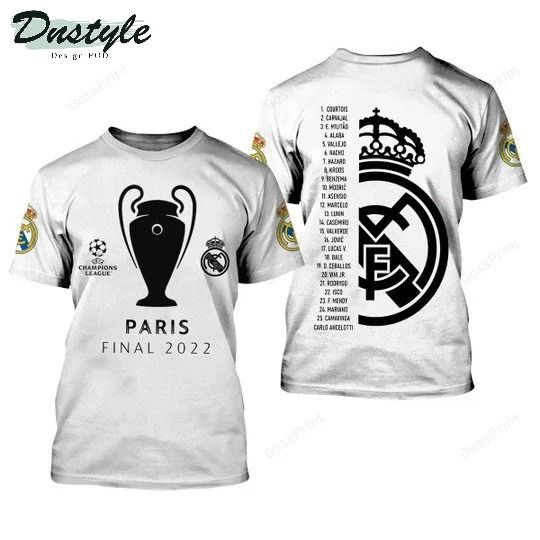 Paris final 2022 Real Madrid 3d all over printed hoodie