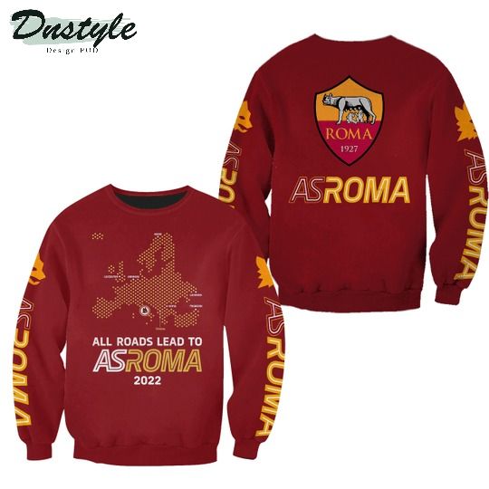 All road lead to As Roma 2022 3d all over printed hoodie