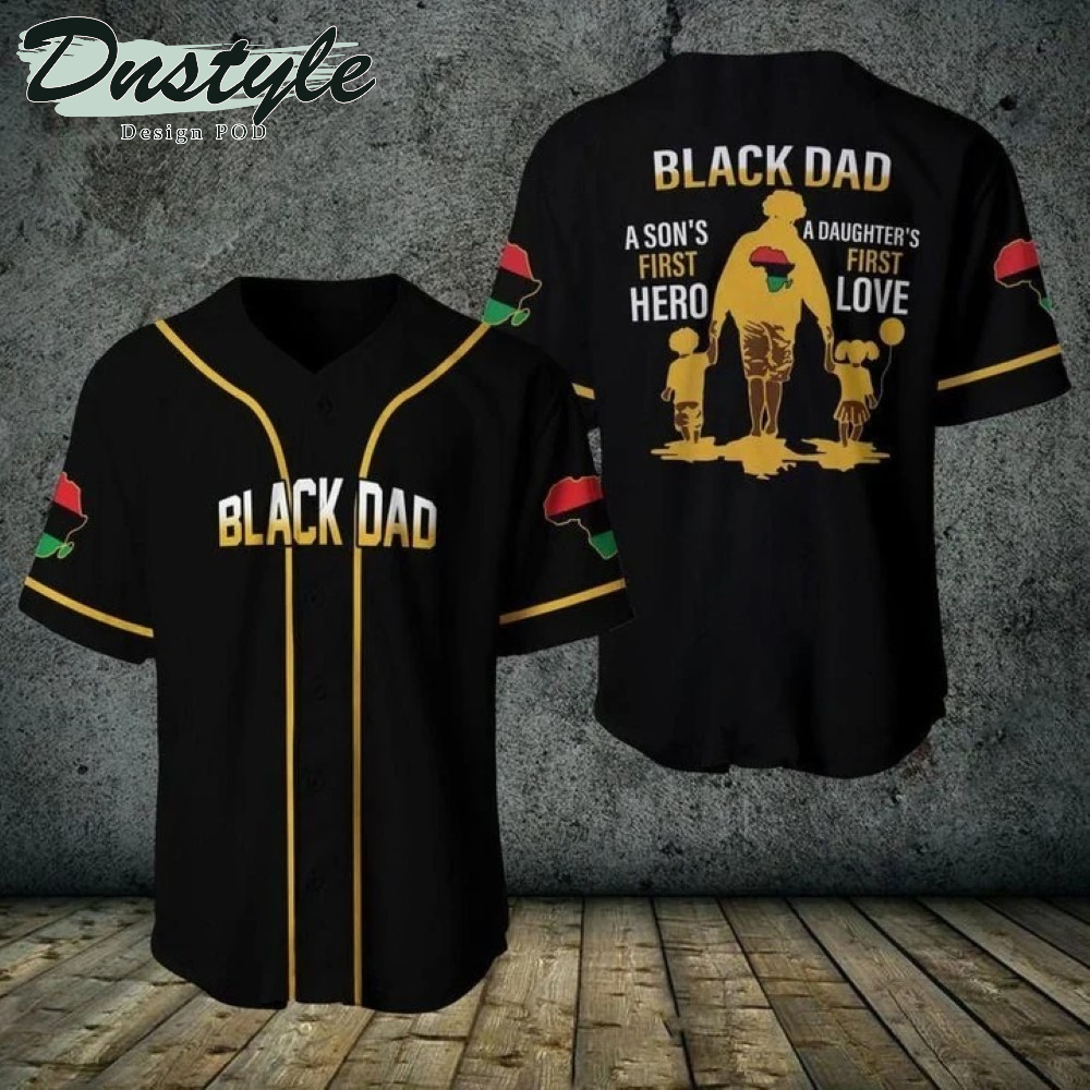 Black Dad Father's Day Baseball Jersey