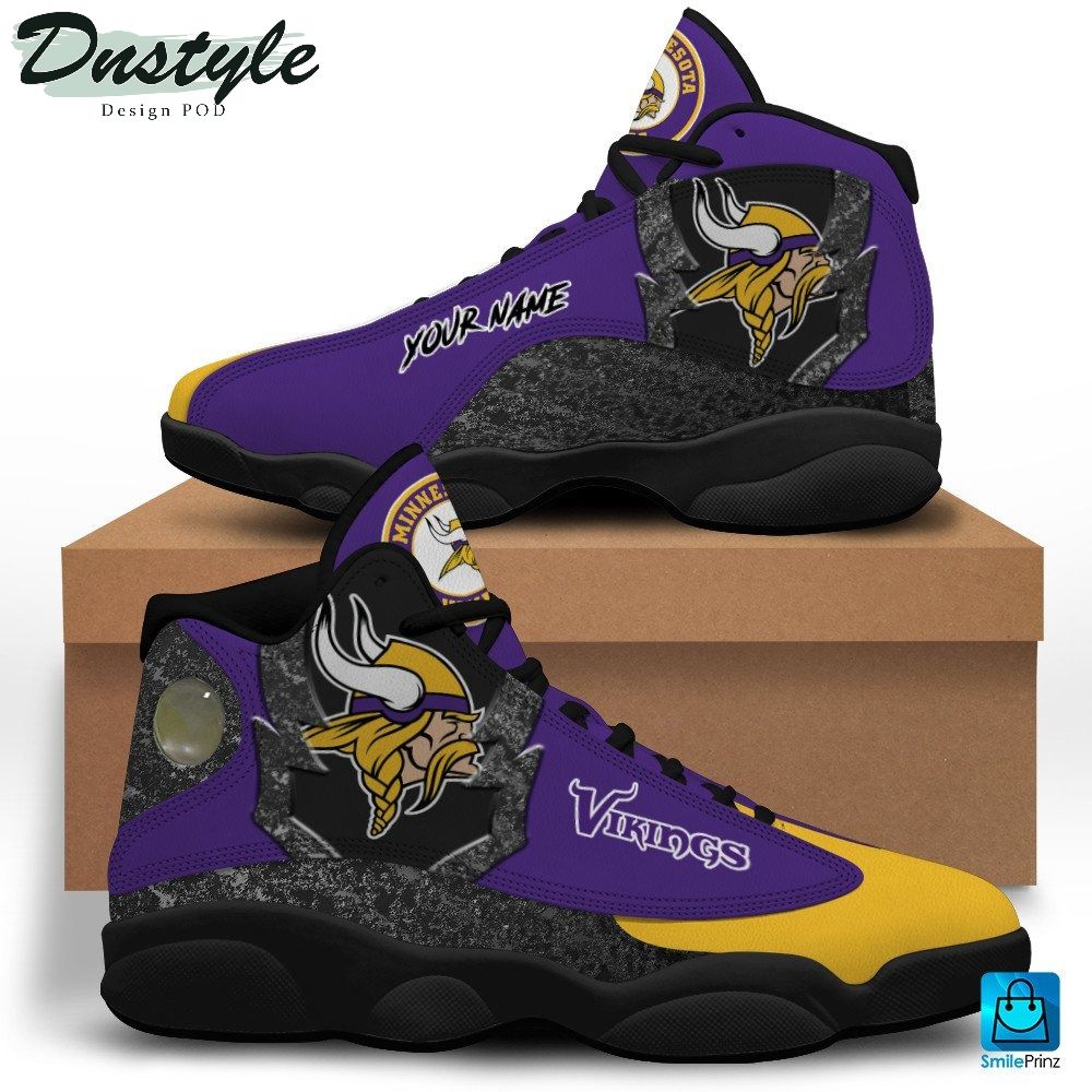 Minnesota Vikings Custom Name Air Jordan 13 Shoes Sneaker