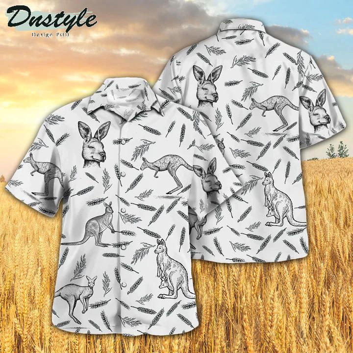 Kangaroo Pattern Hawaiian Shirt