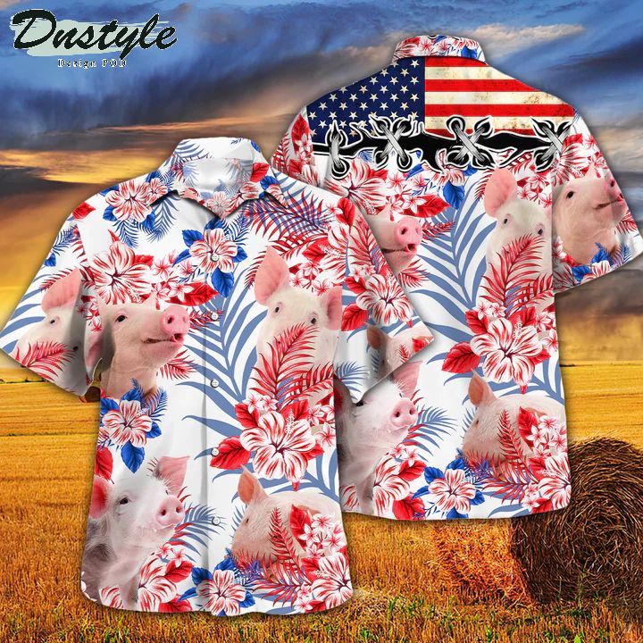Pig Lovers American Flag Hawaiian Shirt
