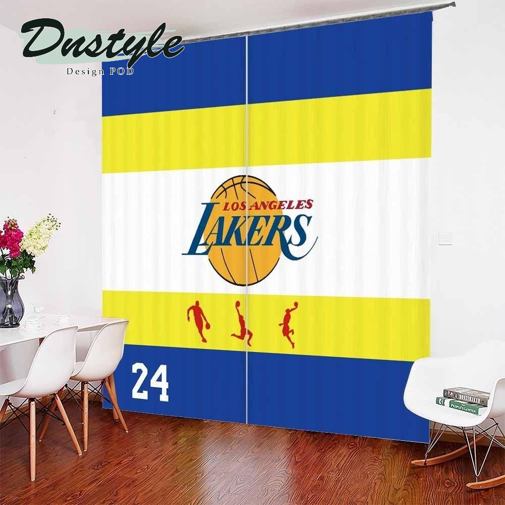 Los Angeles Lakes Basketball Blue Yellow And White Luxury Brand Window Curtains