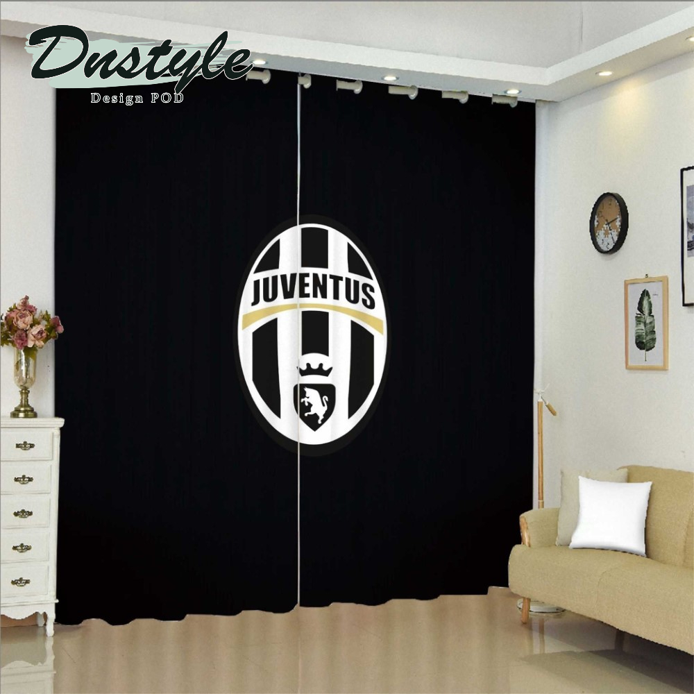 Juventus Football Club Logo In Black Luxury Brand Window Curtains