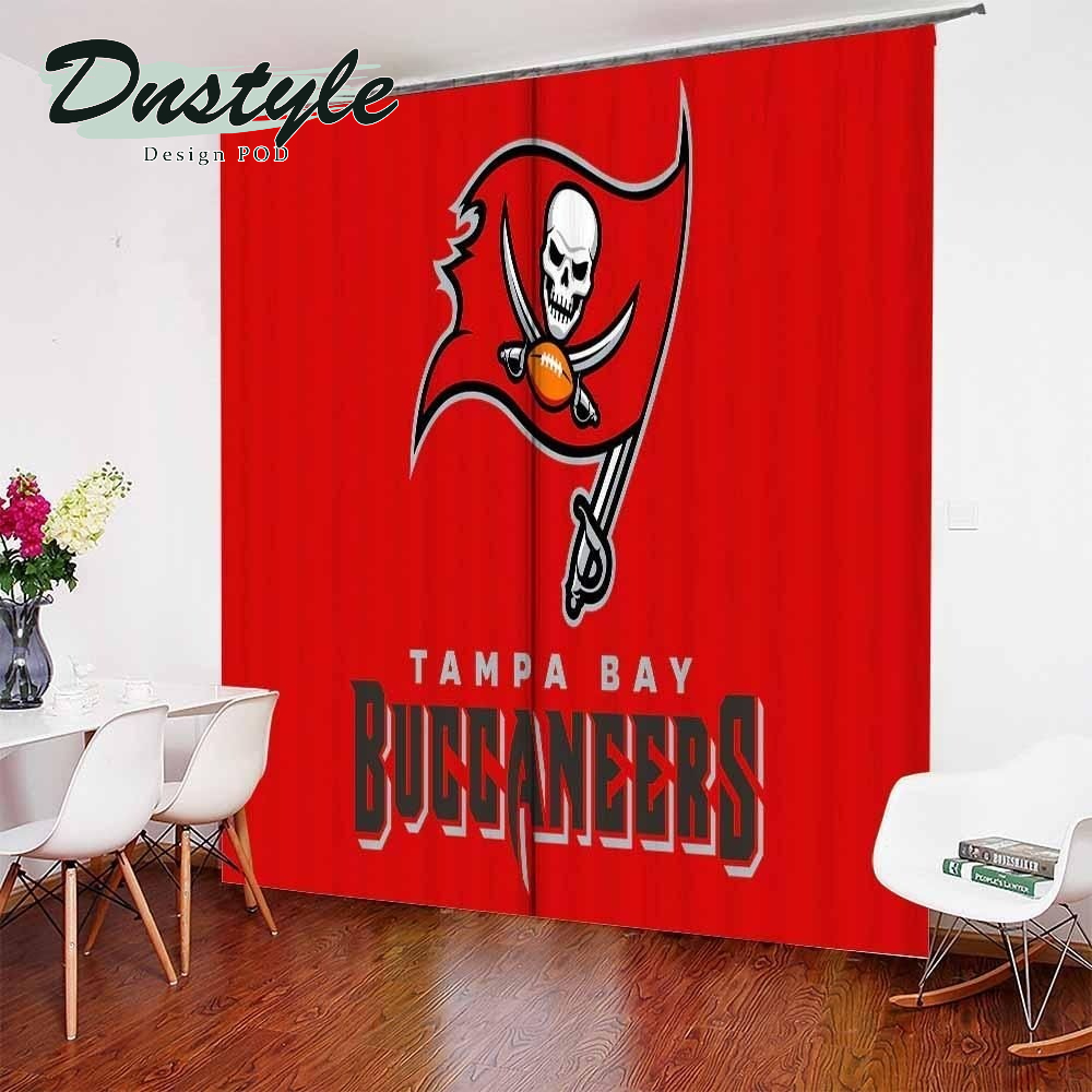 Red Background Tampa Bay Buccaneers Red Flag Luxury Brand Window Curtains