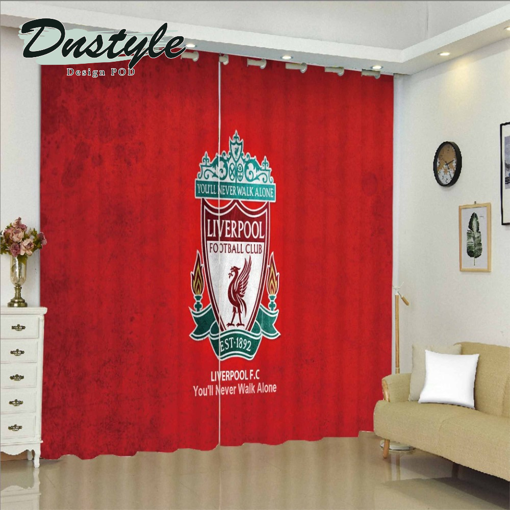 You Will Never Walk Alone Liverpool Logo Grunge Red Luxury Brand Window Curtains