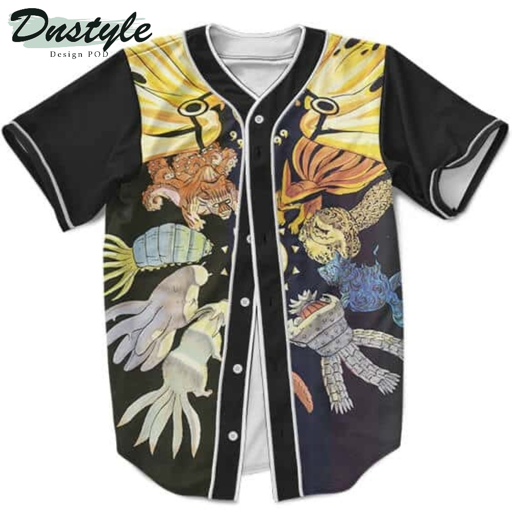 Naruto With 9 Chibi Jinchuriki Kurama Mode Baseball Jersey