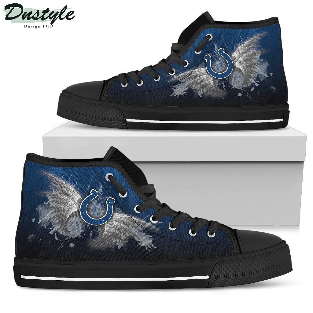 Angel Wings Indianapolis Colts NFL Canvas High Top Shoes