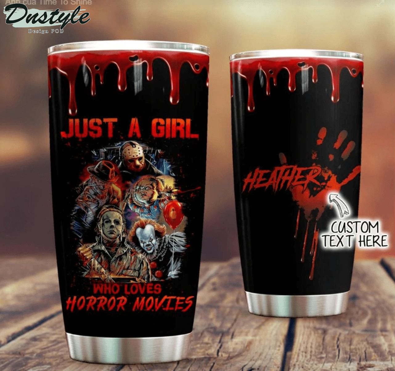 Personalized Just A Girl Who Loves Horror Movies Tumbler