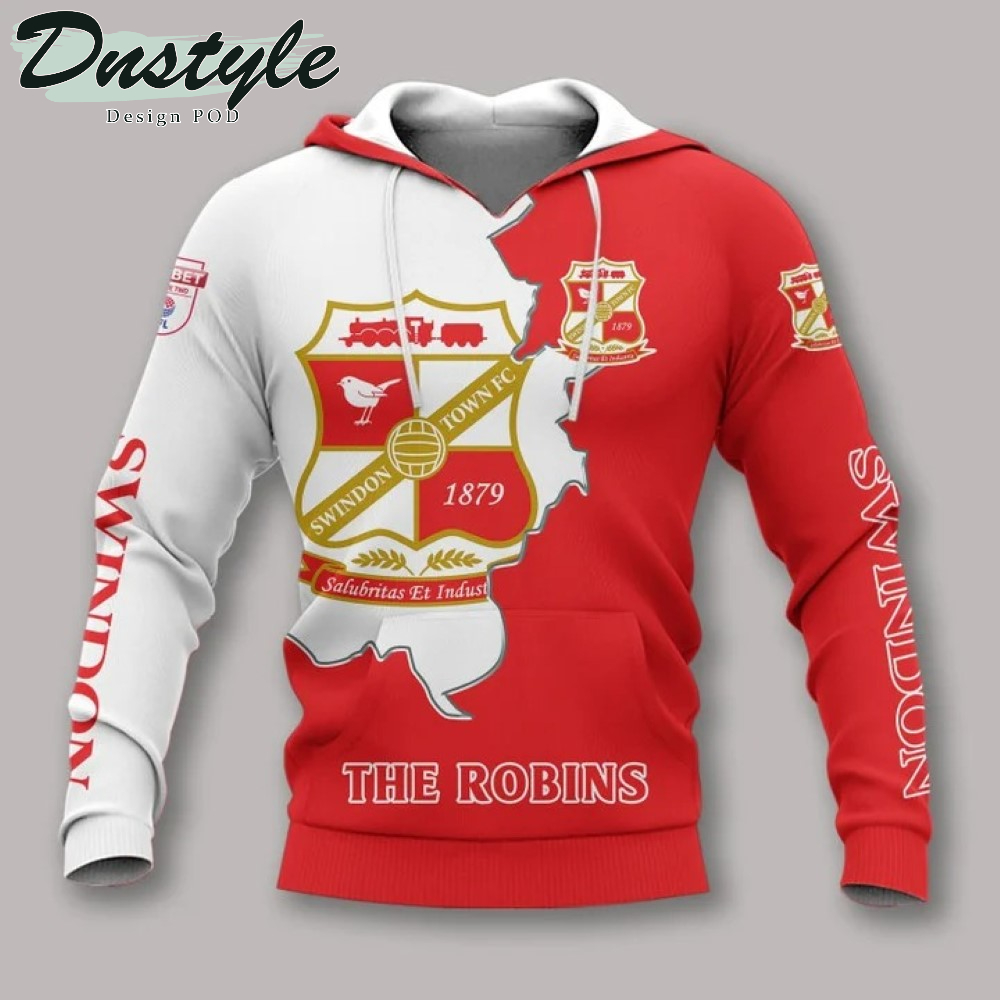 Swindon Town 3d All Over Printed Hoodie