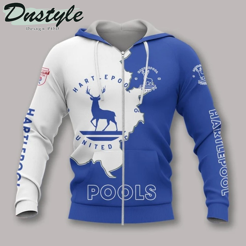 Hartlepool United 3d All Over Printed Hoodie