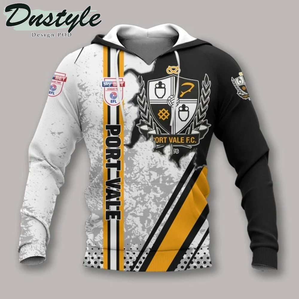 Port Vale 3d All Over Printed Hoodie