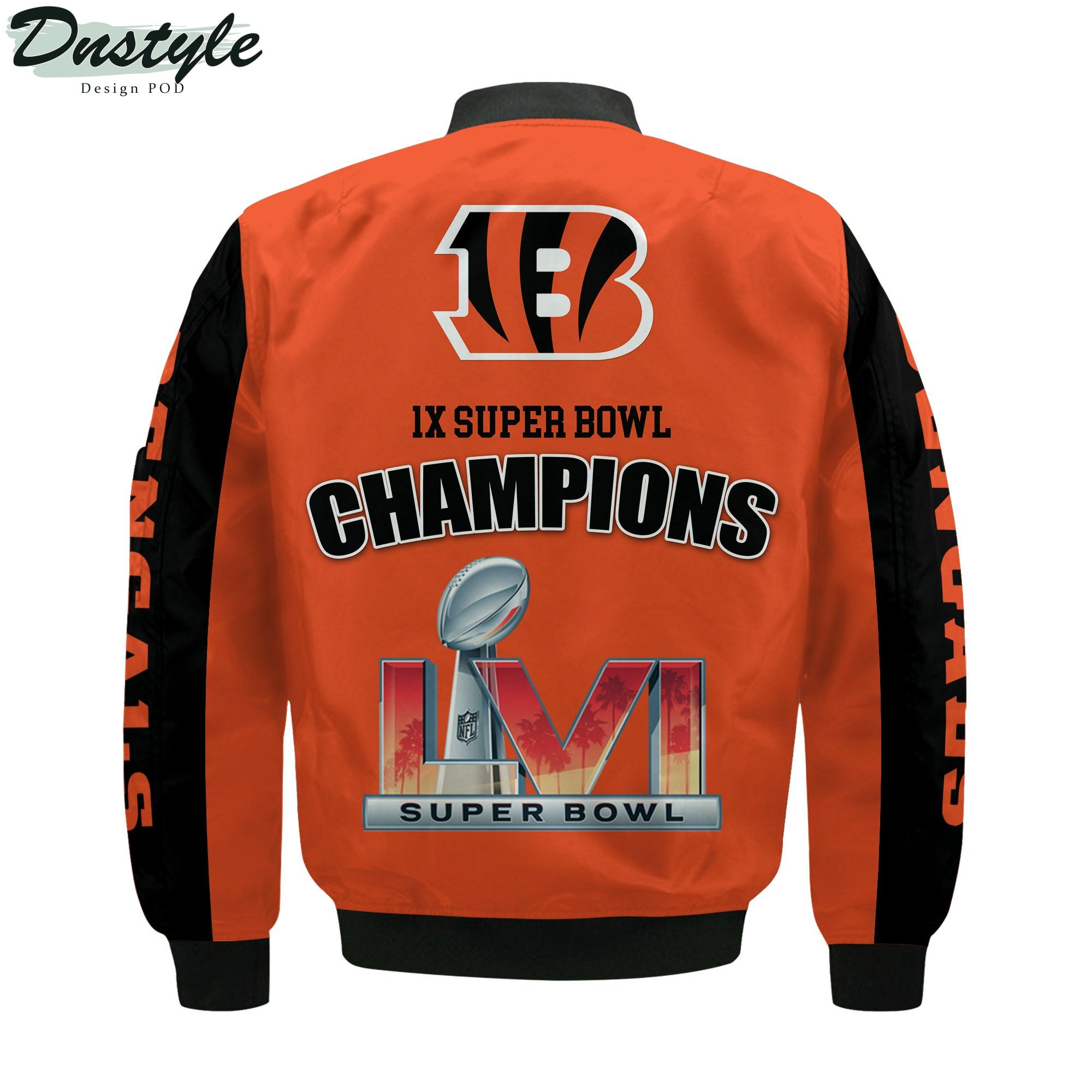Cincinnati Bengals 1X Super Bowl LVI Champions Custom Name Bomber Jacket