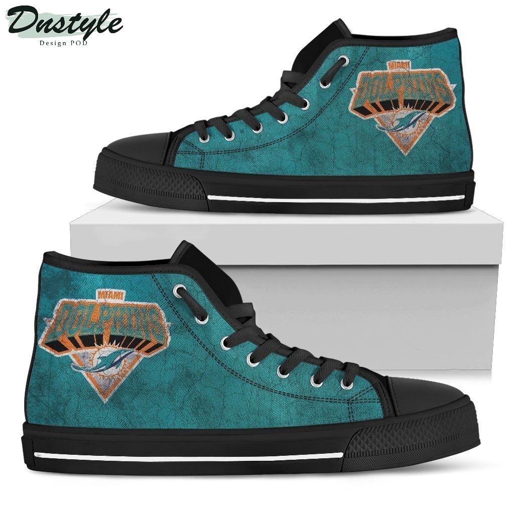 Miami Dolphins NFL Vintage Canvas High Top Shoes