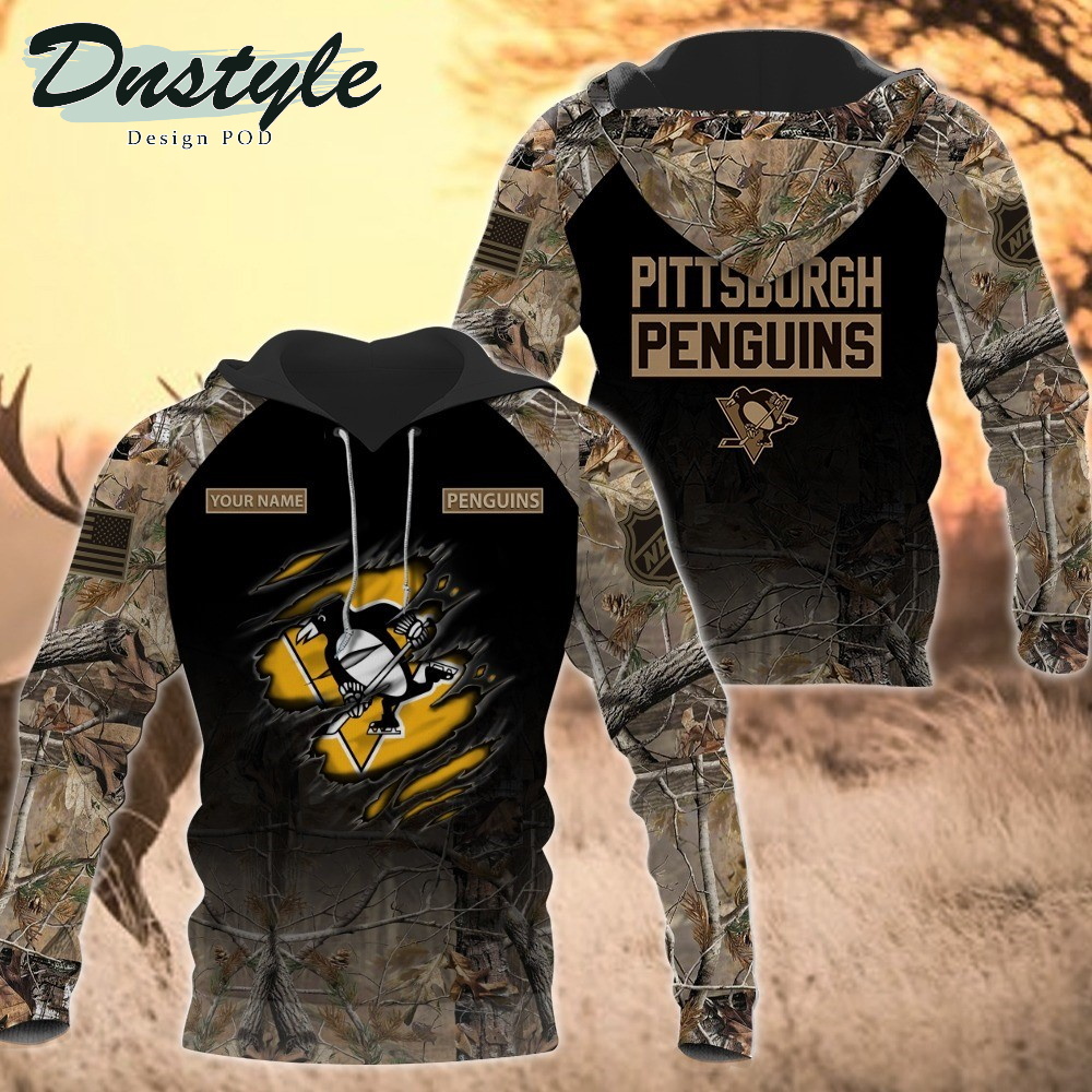 Pittsburgh Penguins Hunting Camo Personalized 3D Hoodie