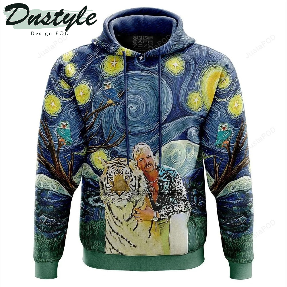 Joe Exotic Starry Night Tiger King 3D All Over Printed Hoodie