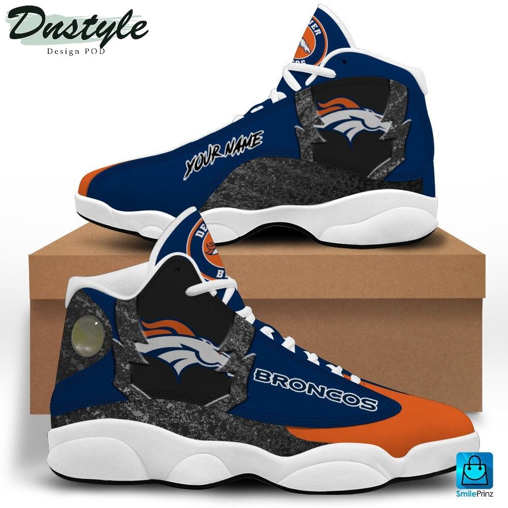 Denver Broncos Custom Name Air Jordan 13 Shoes Sneaker