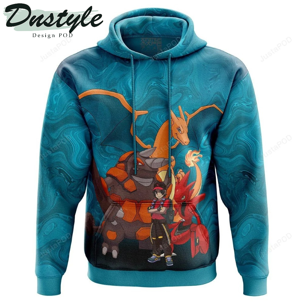 Ash With Pokemons 3D All Over Printed Hoodie