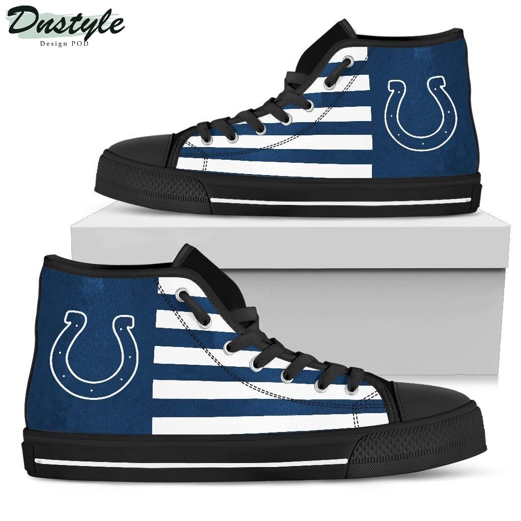 American Flag Indianapolis Colts NFL Canvas High Top Shoes