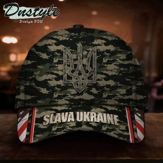 Slava Ukraini American Flag Hat