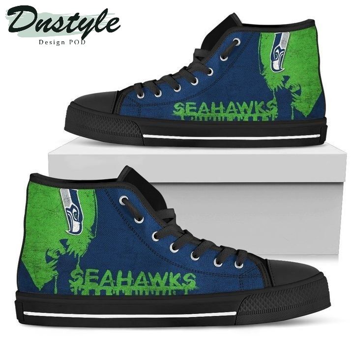 Alien Movie Seattle Seahawks NFL Canvas High Top Shoes