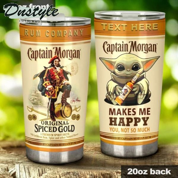 Baby Yoda Captain Morgan Makes Me Happy Tumbler