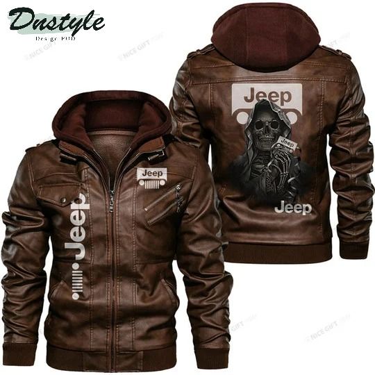 Jeep skull leather jacket