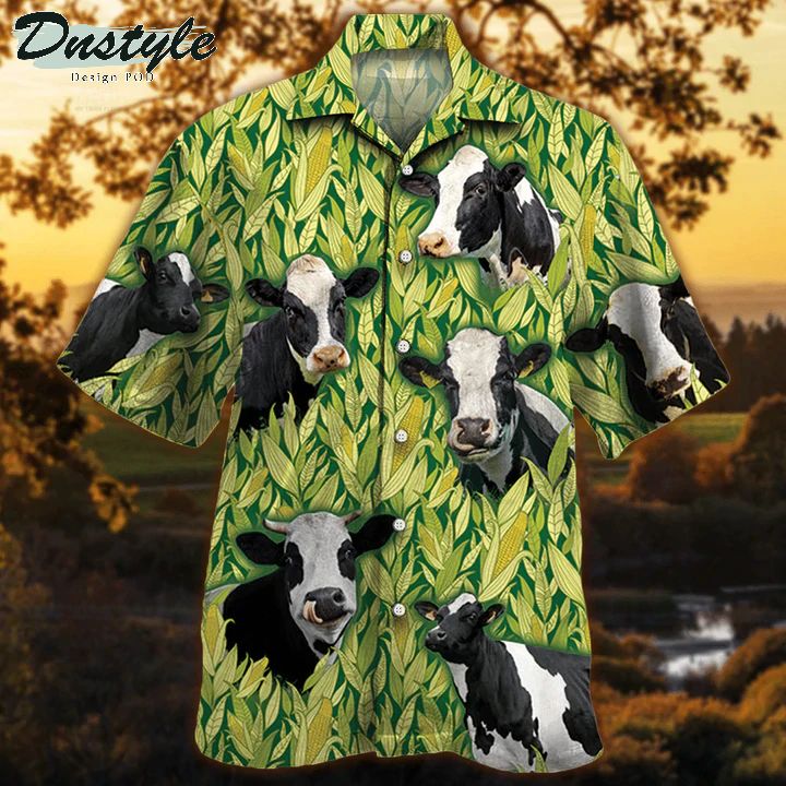 Holstein Friesian Cattle Lovers Corn Pattern Hawaiian