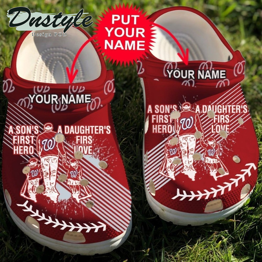Custom name Dad And Son Daughter Mlb Washington Crocs Crocband Clogs