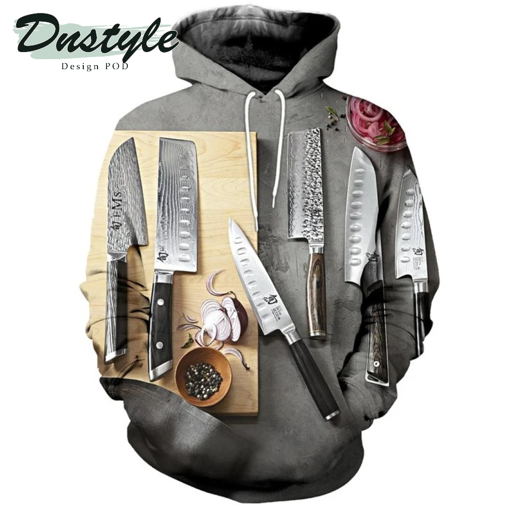 Chef Multi Knife 3D All Over Printe Hoodie