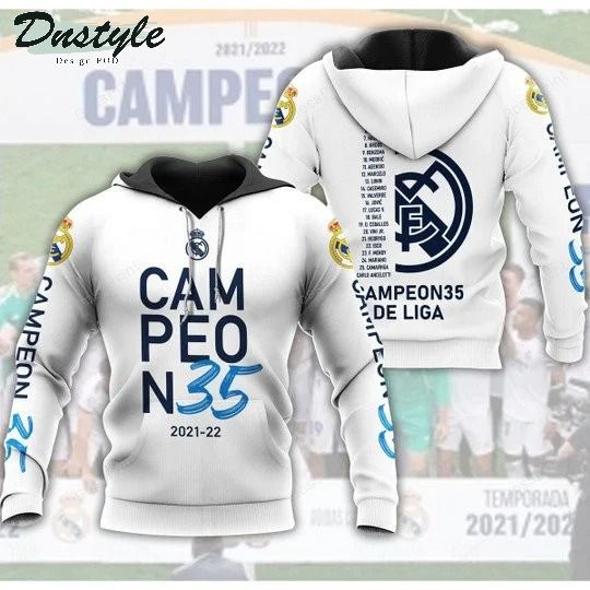 Real Madrid Campeóns 35 Blanca 3d all over printed hoodie